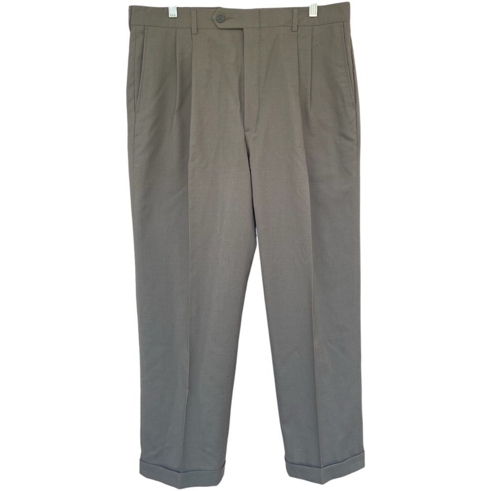 Vintage Tailors Row 100% Worsted Wool Men's Pants Grey Sage W36 I37